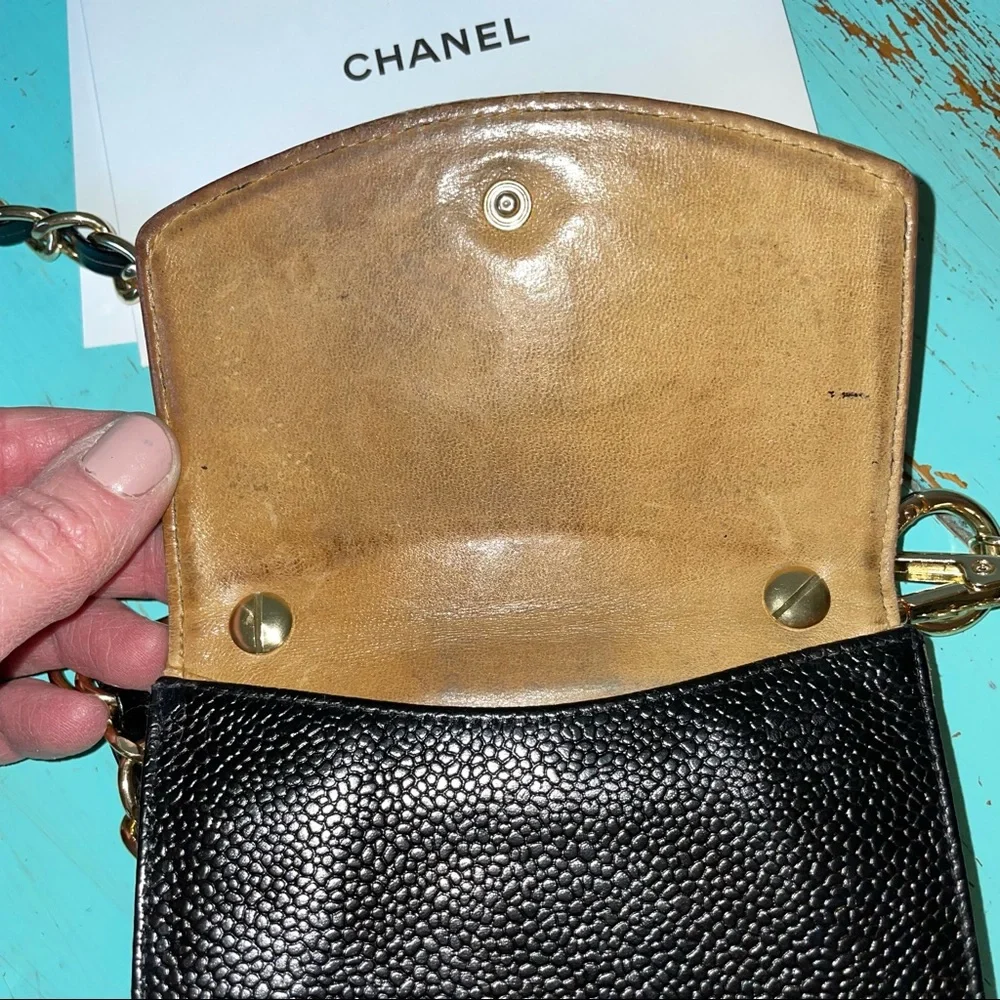 🔴🔴SOLD🔴🔴CHANEL WOC Vintage Wallet on Chain Crossbody Caviar Leather - Picture 13 of 16